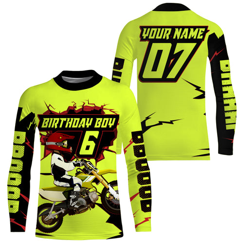 Brap kids custom Birthday Motocross jersey UPF30+ dirt bike boys girls youth MX racing long sleeve NMS1069