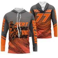 Load image into Gallery viewer, Kid&amp;Adult custom orange Motocross jersey UV protective dirt bike MX racing Dirt More Ride More| NMS902