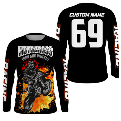 Custom Motocross jersey kid&adult UV protective Iron and Wheels dirt bike MX racing off-road| NMS903