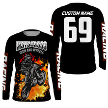 Load image into Gallery viewer, Custom Motocross jersey kid&amp;adult UV protective Iron and Wheels dirt bike MX racing off-road| NMS903