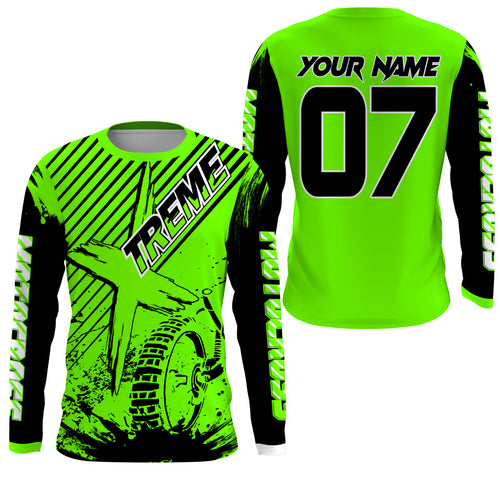 Custom green MX jersey shirt UV extreme kid&adult Motocross dirt bike racing off-road motorcycle PDT178