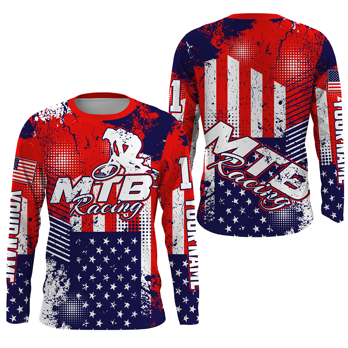 Custom American MTB jersey UPF30+ kid adult mountain biking shirt USA cycling gear bicycle clothes| SLC96