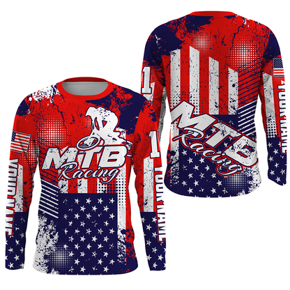 Custom American MTB jersey UPF30+ kid adult mountain biking shirt USA cycling gear bicycle clothes| SLC96