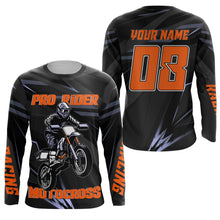 Load image into Gallery viewer, Black MX racing jersey UPF30+ dirt bike Motocross custom kid adult rider off-road motorcycle shirt PDT195