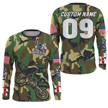 Load image into Gallery viewer, Men women kid camo MX custom UV protective youth motocross jersey extreme dirt bike racing shirt PDT67