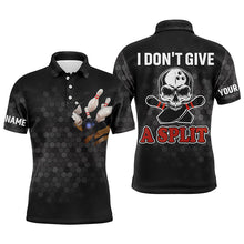 Load image into Gallery viewer, Skull Polo Bowling Shirt for Men Bowlers, Personalized Cool Bowling Jersey I Don&#39;t Give A Split NBP36