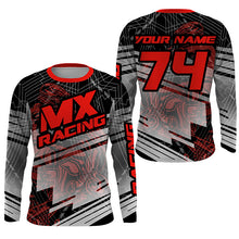 Load image into Gallery viewer, Personalized Motocross Jersey Youth Men Women Red Dirt Bike Off-Road Shirt UPF30+ Motorcycle PDT379