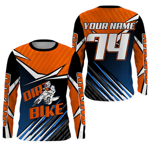 Personalized Dirt Bike Jersey UPF30+ Kid Adult Extreme Motocross MX Racing Long Sleeves Biker NMS1133