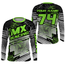 Load image into Gallery viewer, Youth Men Women Personalized Green Motocross Jersey Dirt Bike Off-Road Shirt UPF30+ Motorcycle PDT378