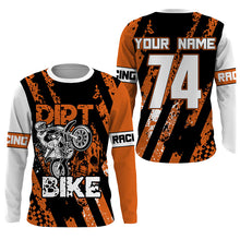 Load image into Gallery viewer, Personalized Dirt Bike UPF30+ Jersey Motocross Orange Kid Adult MX Racing Long Sleeves NMS1212