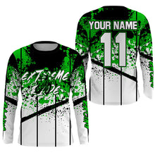 Load image into Gallery viewer, Custom Motocross jersey kid&amp;adult MotoX extreme dirt road UV protective green dirt bike shirt PDT367
