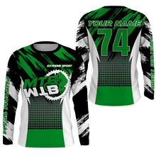 Load image into Gallery viewer, Green MTB riding jersey youth kids UPF30+ mountain bike gear boys girls cycling downhill MTB shirt| SLC246