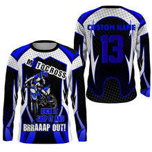 Load image into Gallery viewer, Personalized Blue Motocross Jersey UPF30+ Brap Dirt Bike MX Racing Off-Road Long Sleeves NMS1240