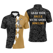 Load image into Gallery viewer, Grab Your Balls Funny Men Polo Bowling Shirt Personalized Skull Bowlers Jersey Short Sleeve NBP64