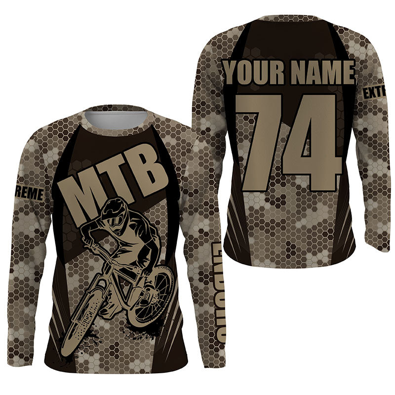 Personalized adult kid MTB jersey Custom UPF30+ Camouflage mountain bike riding shirt Cycling gear| SLC201