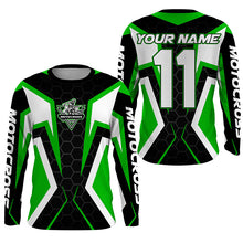 Load image into Gallery viewer, Adult&amp;kid custom Motocross green jersey MX off-road UPF30+ racing dirt bike shirt motorcycle PDT327