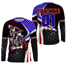 Load image into Gallery viewer, American Flag Motocross Jersey Personalized UPF30+ Dirt Bike MX Racing Off-road Motorcycle NMS1152