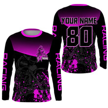 Load image into Gallery viewer, Personalized purple Motocross jersey UPF30+ extreme men kid women dirt bike off-road shirt PDT370