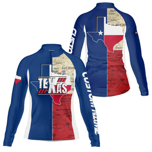 Texas Women's cycling jersey with full zip UPF50+ bike shirt 3-rear pockets MTB BMX cycle gear| SLC144