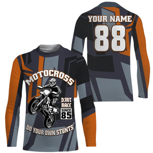 Do Your Own Stunts Personalized Motocross jersey UPF30+ kid adult dirt bike long sleeves NMS1096