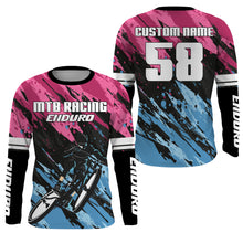 Load image into Gallery viewer, Pink MTB race jersey enduro racewear UPF30+ Youth Adult Mountain bike sun shirt Cycling gear| SLC113