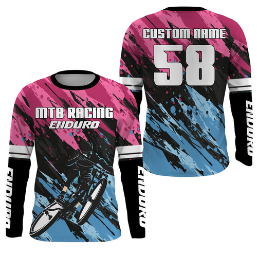 Pink MTB race jersey enduro racewear UPF30+ Youth Adult Mountain bike sun shirt Cycling gear| SLC113