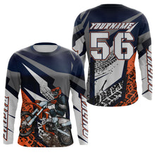 Load image into Gallery viewer, Orange custom name&amp;number MX racing jersey kids men women Motocross UV dirt bike shirt motorcycle PDT138