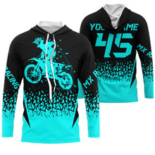 Load image into Gallery viewer, Turquoise MX racing jersey personalized motocross UPF30+ adult&amp;kid dirt bike off-road motorcycle| NMS876