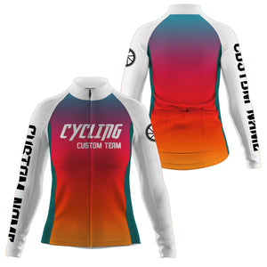 Orange women cycling jersey UPF50+ Breathable biking shirt girl with 3 pockets Custom bicycle gear| SLC126