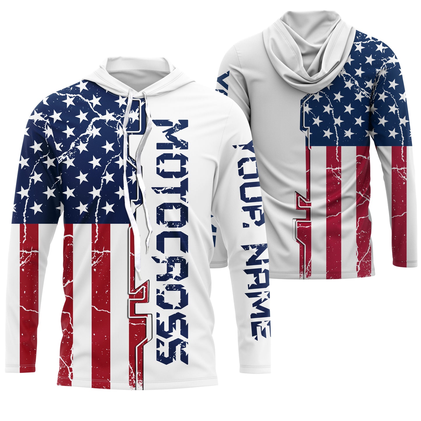 Kid&Adult personalized Motocross jersey American flag Anti UV dirt bike racing motorcycle racewear| NMS917