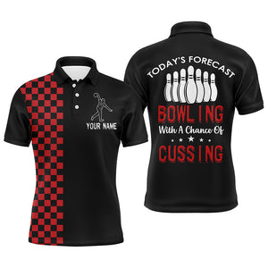 Polo Bowling Shirt for Men, Funny Custom Bowlers Jersey Short Sleeve Today's Forecast NBP101