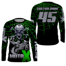 Load image into Gallery viewer, Skull MotoX custom motocross jersey UPF30+ adult&amp;kid MX racing off-road motorcycle racewear NMS962