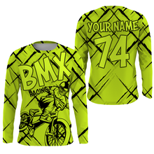 Load image into Gallery viewer, Custom Green BMX racing jersey UPF30+ Adult kid biking shirt Extreme cycling bicycle racewear| SLC55