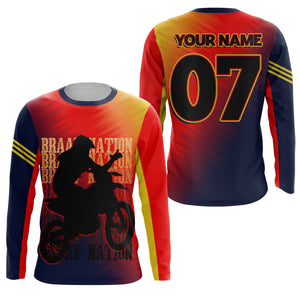 Brap Nation Personalized Jersey Kid Adult Motocross Dirt Bike MX Racing Long Sleeves Offroad NMS1114