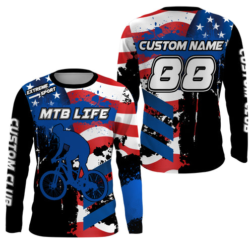 MTB Life American mountain bike jersey Kid adult biking shirt UPF30+ cycling gear bicycle clothes| SLC97