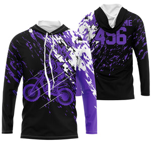 Personalized dirt bike jersey adult&kid UPF30+ Motocross biker girl MX racing off-road - Purple| NMS911