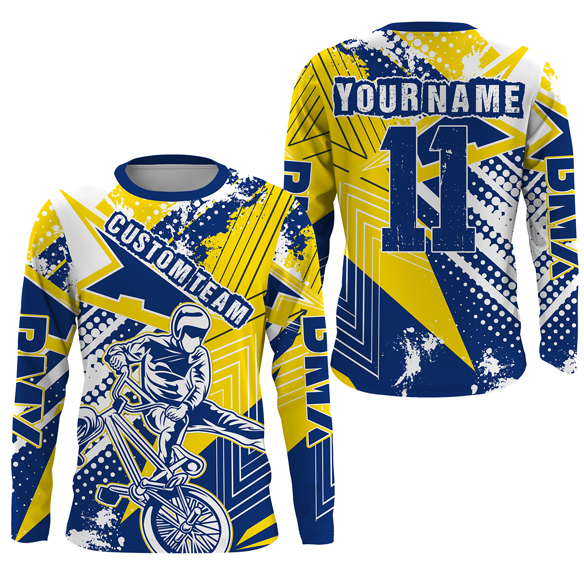 Yellow BMX racing jersey Adult Kid UPF30+ freestyle riding shirt Extreme Cycling gear| SLC71