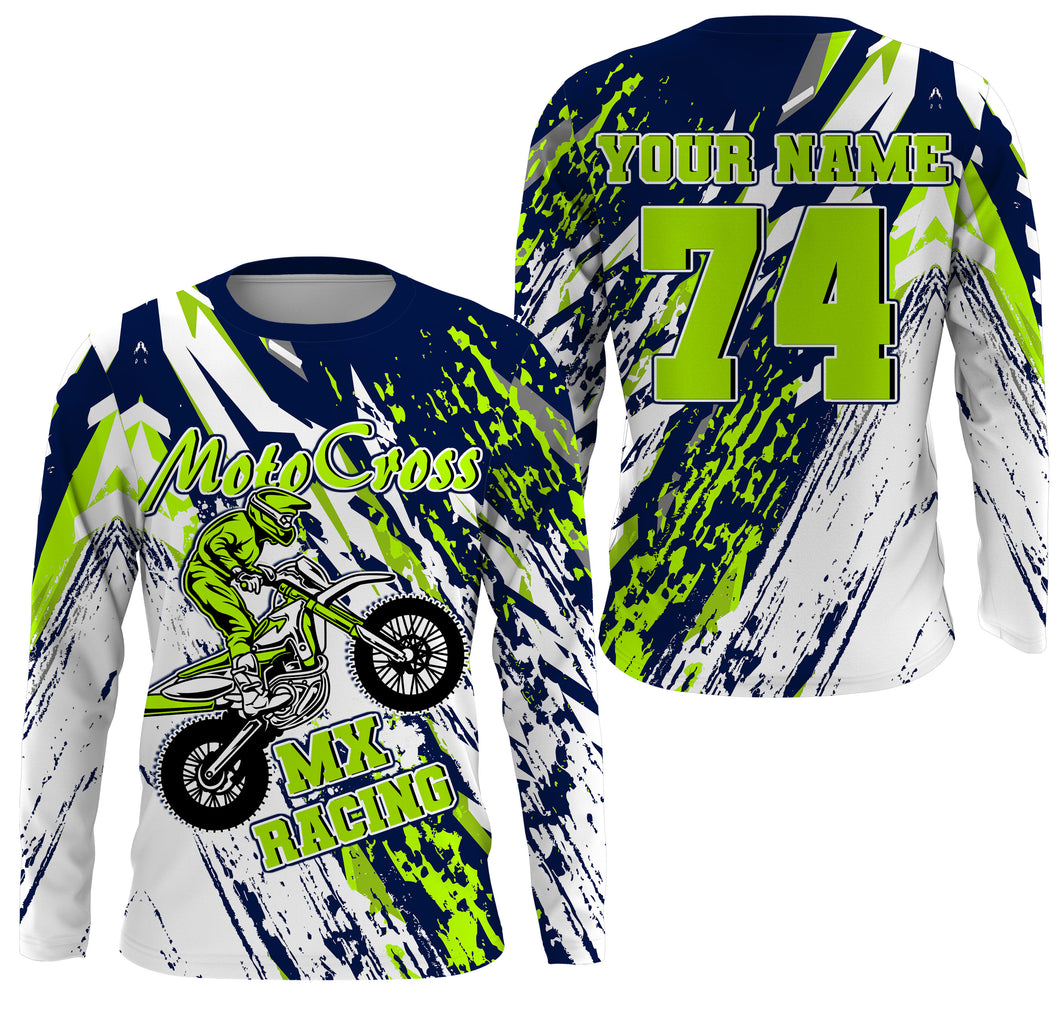 Personalized Motocross Jersey UPF30+ Kid Adult MX Racing Dirt Bike Long Sleeves Shirt Off-road NMS1121