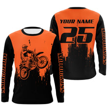 Load image into Gallery viewer, Custom motocross jersey orange UPF30+ kids men women dirt bike extreme enduro motorcycle off-road NMS1026