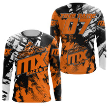 Load image into Gallery viewer, Orange MX Racing Custom Motocross Jersey UPF30+ Adult&amp;Kid Dirt Bike Off-Road MX Motorcycle Shirt| NMS852