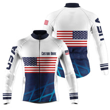 Load image into Gallery viewer, American cycling jersey Men Women UPF50+ USA cycle gear with 3 pockets MTB BMX mountain bike shirt| SLC166