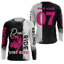 Load image into Gallery viewer, Motocross jersey custom youth women men UPF30+ pink racing Real Girl Ride Dirt Bike off-road shirt PDT297