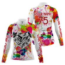 Load image into Gallery viewer, Custom Womens Rainbow Cycling Jersey Love Cycling Road Cycle Mountain Bicycling Shirt Girl Cyclist| NMS838
