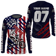 Load image into Gallery viewer, Personalized USA Motocross jersey youth women men UPF30+ dirt bike off-road extreme racing shirt PDT273