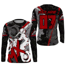 Load image into Gallery viewer, Red MX Jersey Custom UPF30+ Dirt Bike Shirt For Men Women Youth Long Sleeve Motocross Racing PDT464