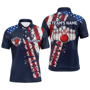 Golf Custom Team Name Men Polo Shirt, Personalized Patriotic Red