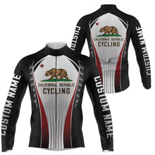 Load image into Gallery viewer, Black California cycling jersey for men &amp; women with 3 pockets UPF50+ full zip MTB BMX bike shirt| SLC158