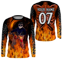 Load image into Gallery viewer, Personalized UPF30+ Motocross jersey racing biker orange adult&amp;kid skeleton MX off-road motorcycle PDT27