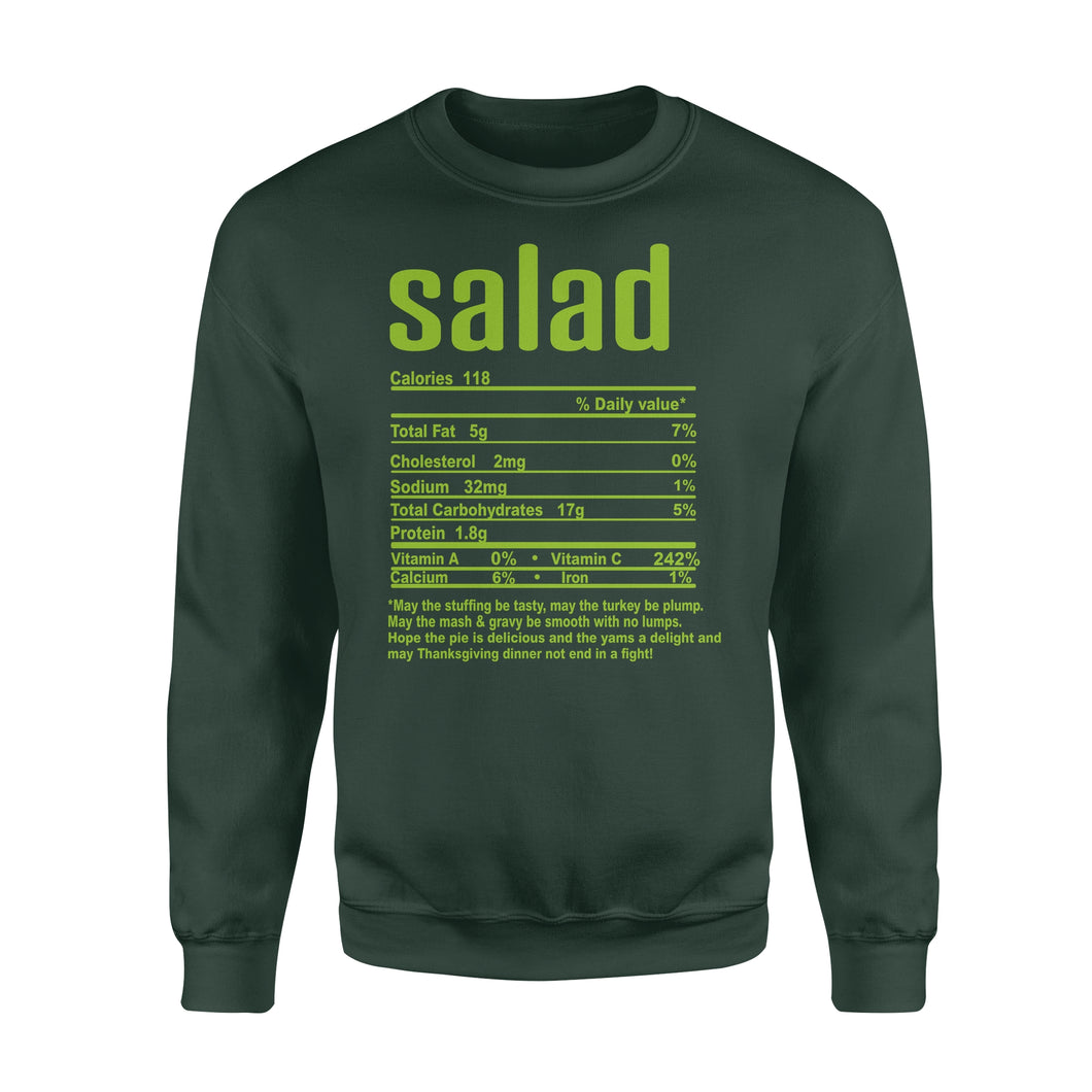 Salad nutritional facts happy thanksgiving funny shirts - Standard Crew Neck Sweatshirt