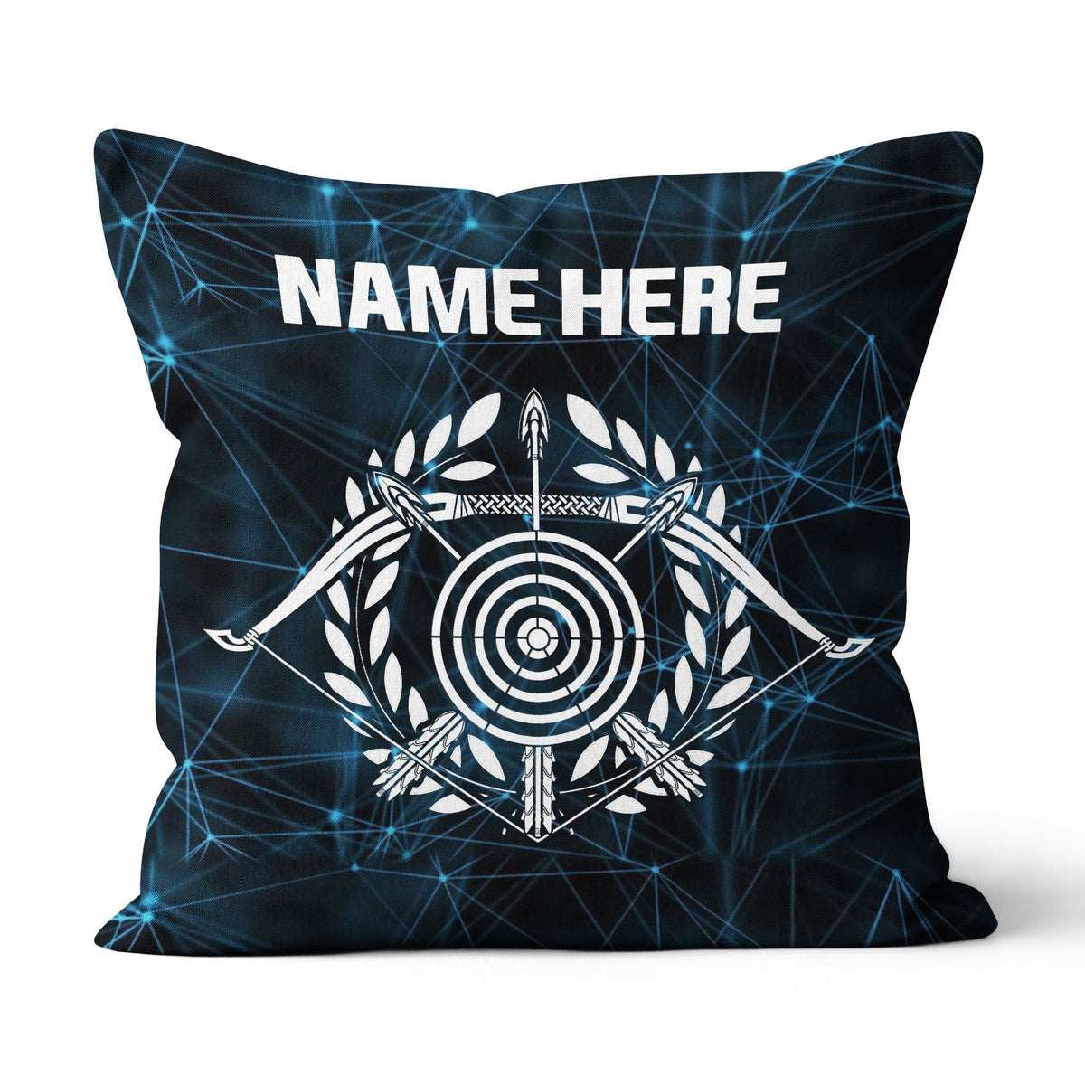 Personalized Blue 3D Target Archery Throw Pillow Gift For Archery Lovers VHM0933